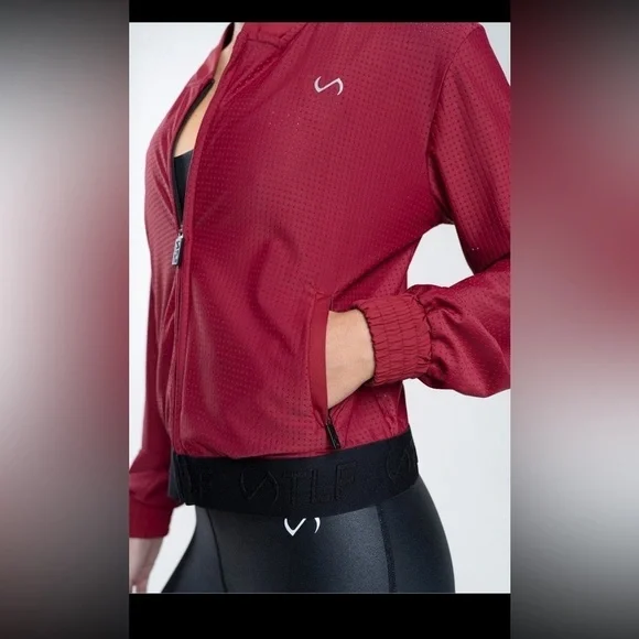 TLF mesh maroon Maddox Jacket medium zip up lightweight athletic casual - Picture 10 of 11